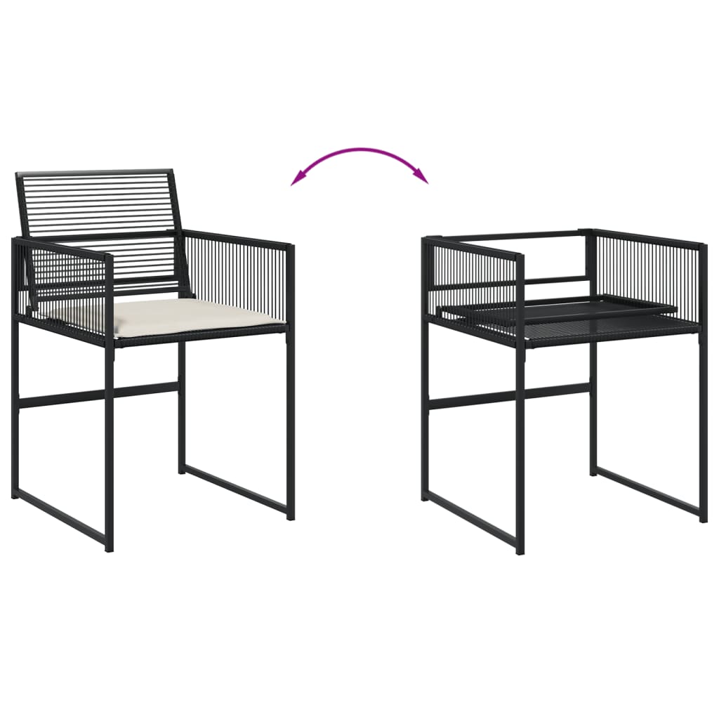 11-delige Tuinset met kussens poly rattan zwart is nu te koop bij PeponiXL, paradijselijk wonen!