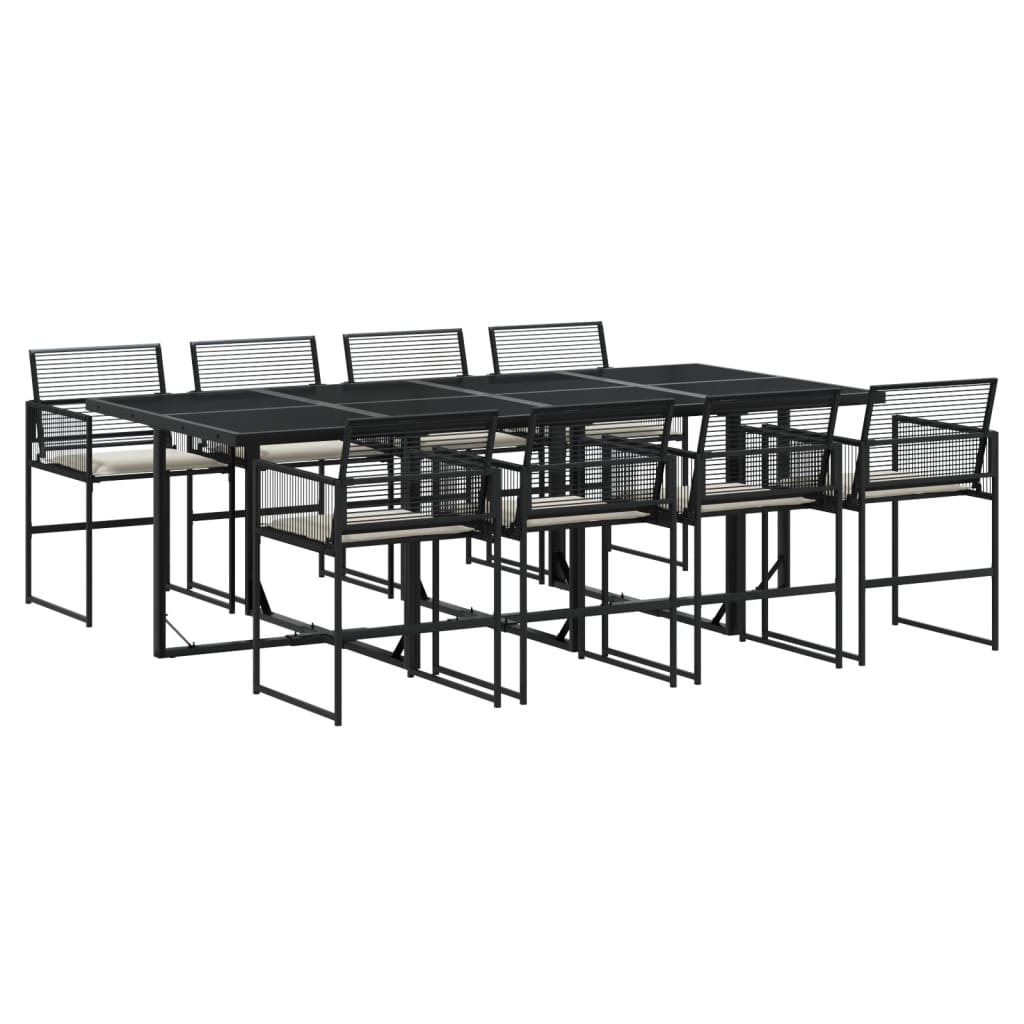9-delige Tuinset poly rattan zwart is nu te koop bij PeponiXL, paradijselijk wonen!