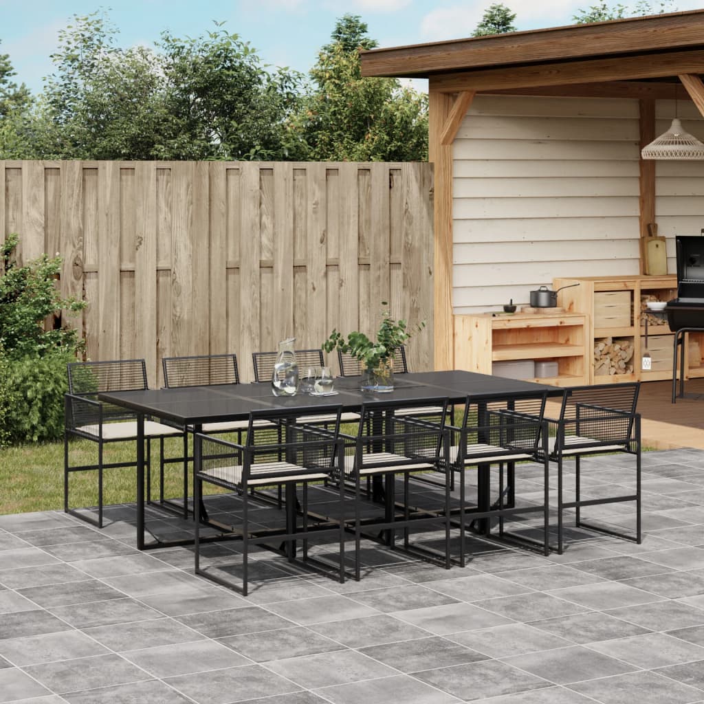 9-delige Tuinset poly rattan zwart is nu te koop bij PeponiXL, paradijselijk wonen!