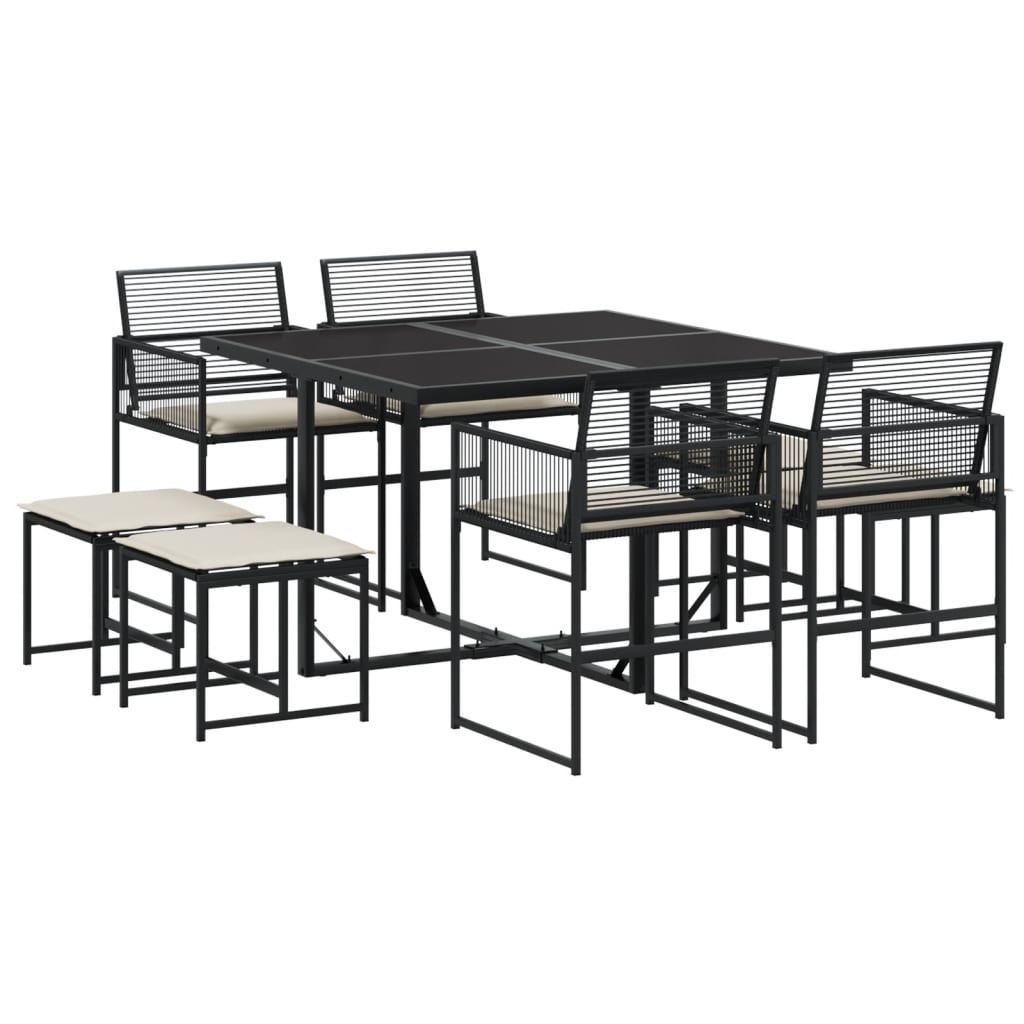 9-delige Tuinset poly rattan zwart is nu te koop bij PeponiXL, paradijselijk wonen!