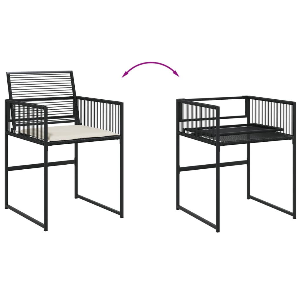 11-delige Tuinset met kussens poly rattan zwart is nu te koop bij PeponiXL, paradijselijk wonen!
