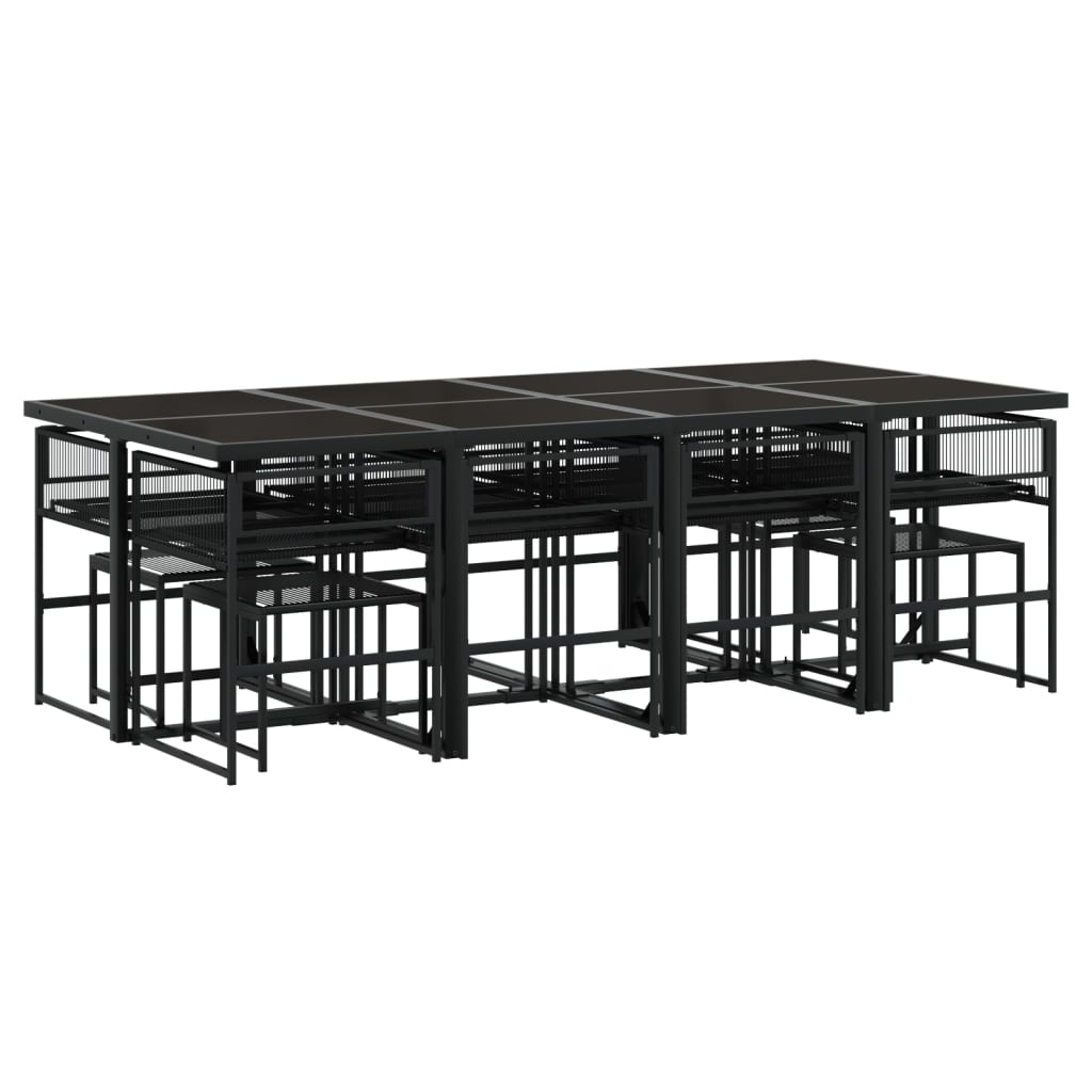 13-delige Tuinset met kussens poly rattan zwart is nu te koop bij PeponiXL, paradijselijk wonen!