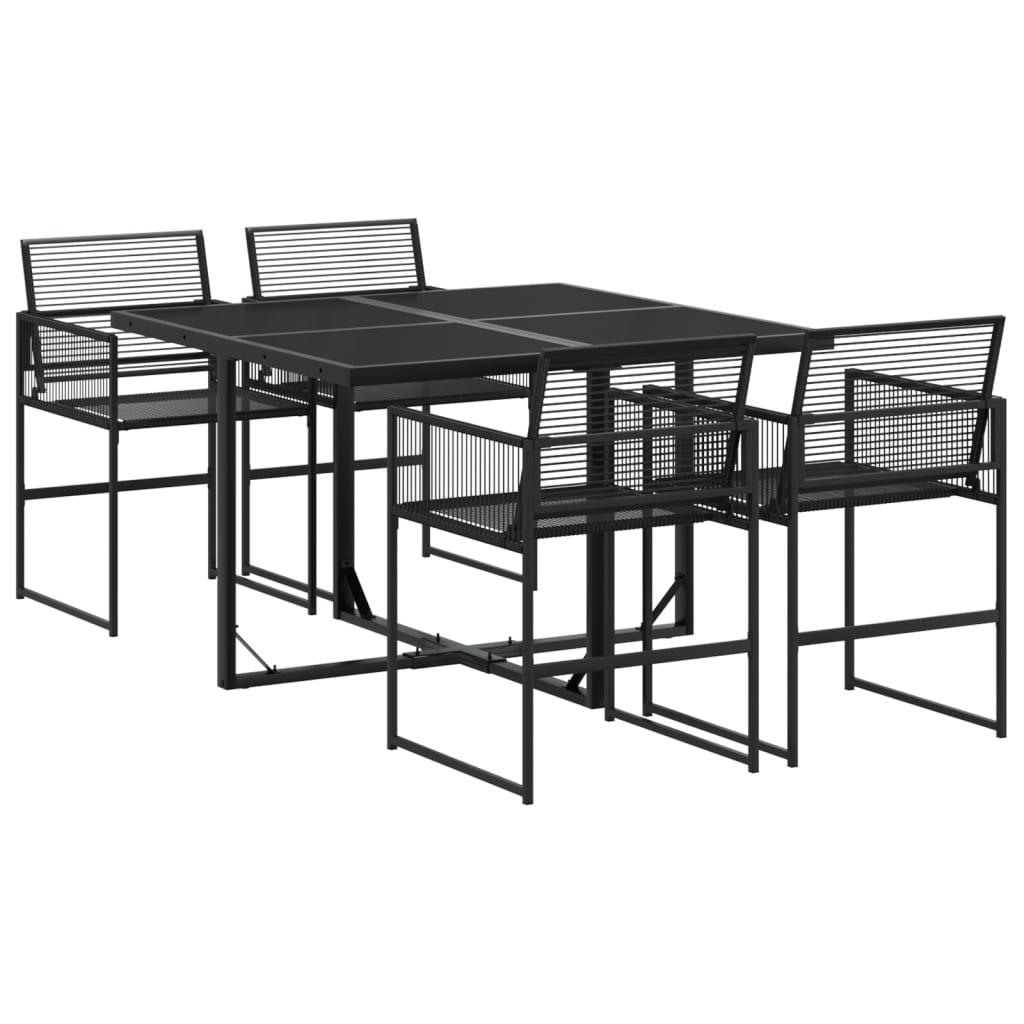 5-delige Tuinset poly rattan zwart is nu te koop bij PeponiXL, paradijselijk wonen!