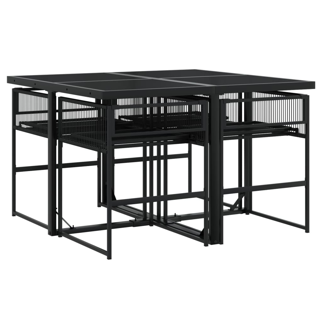 5-delige Tuinset poly rattan zwart is nu te koop bij PeponiXL, paradijselijk wonen!