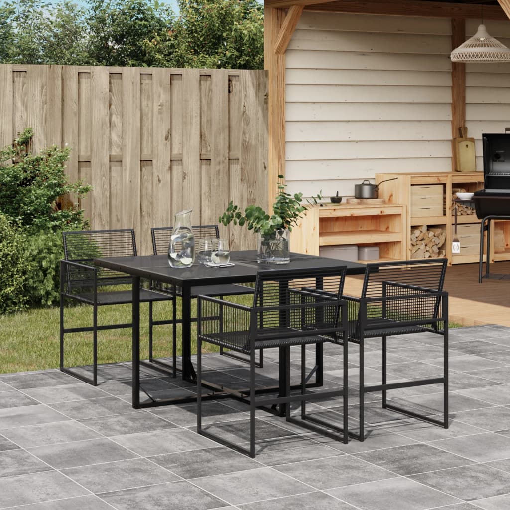 5-delige Tuinset poly rattan zwart is nu te koop bij PeponiXL, paradijselijk wonen!