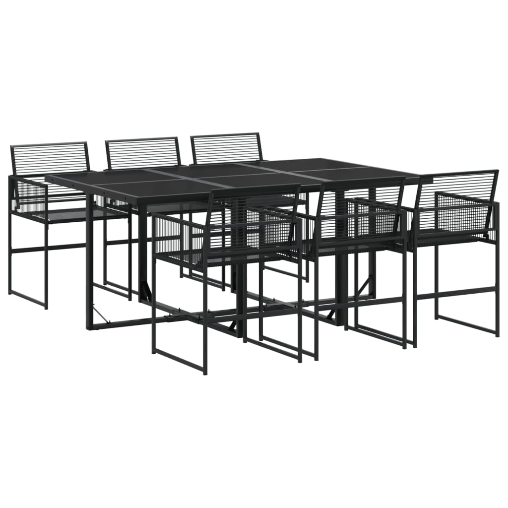 7-delige Tuinset poly rattan zwart is nu te koop bij PeponiXL, paradijselijk wonen!