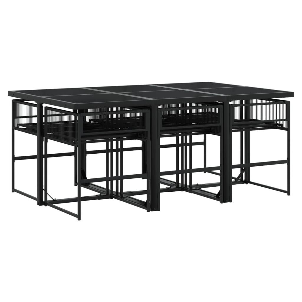 7-delige Tuinset poly rattan zwart is nu te koop bij PeponiXL, paradijselijk wonen!