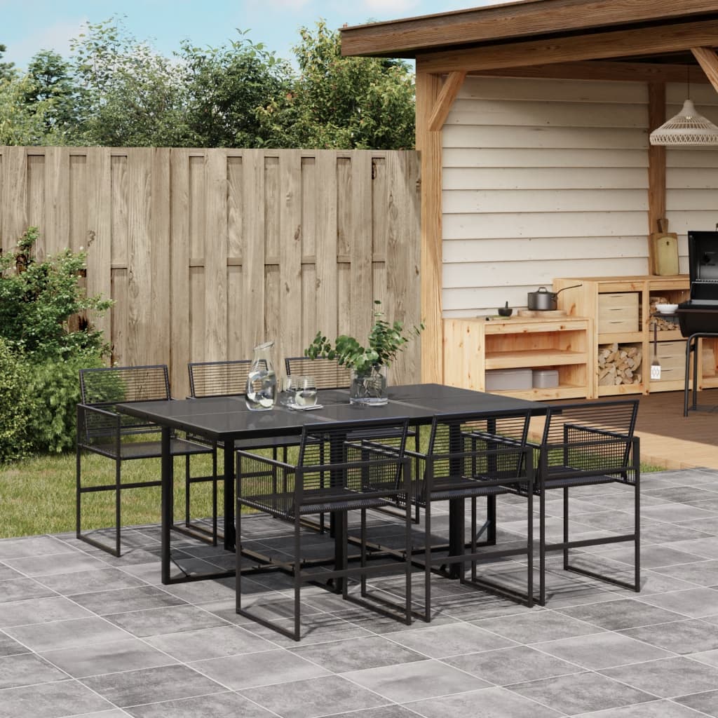 7-delige Tuinset poly rattan zwart is nu te koop bij PeponiXL, paradijselijk wonen!