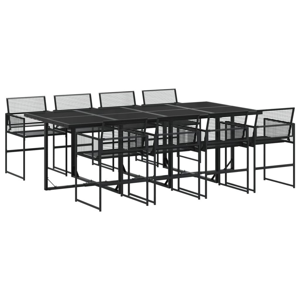 9-delige Tuinset poly rattan zwart is nu te koop bij PeponiXL, paradijselijk wonen!