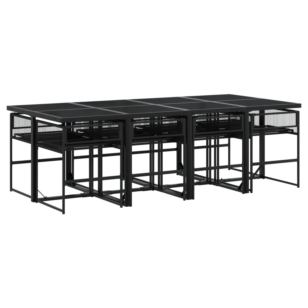 9-delige Tuinset poly rattan zwart is nu te koop bij PeponiXL, paradijselijk wonen!