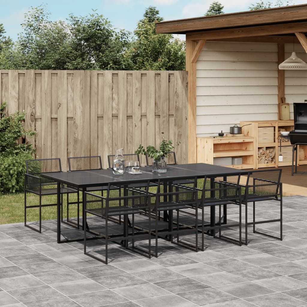 9-delige Tuinset poly rattan zwart is nu te koop bij PeponiXL, paradijselijk wonen!