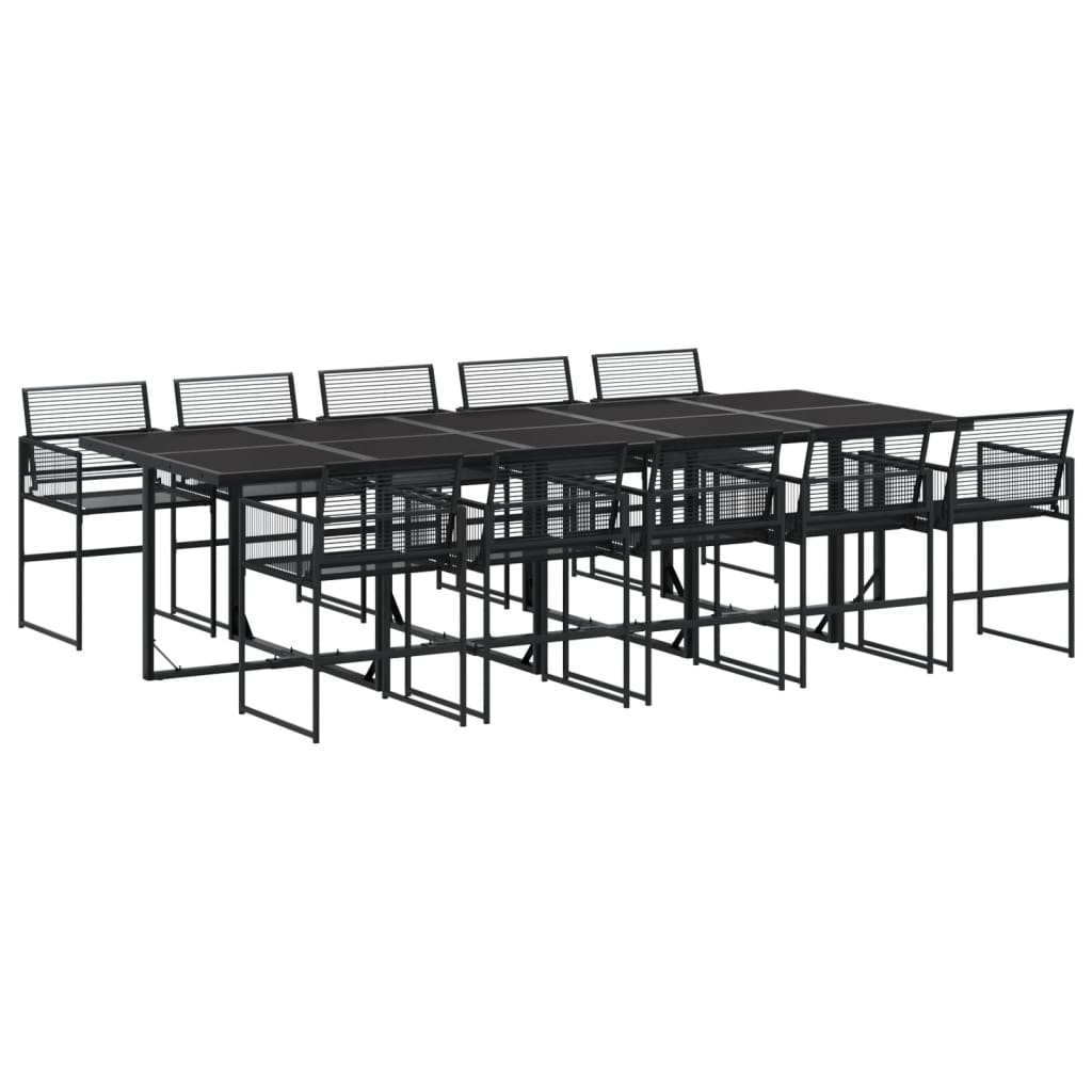 11-delige Tuinset poly rattan zwart is nu te koop bij PeponiXL, paradijselijk wonen!