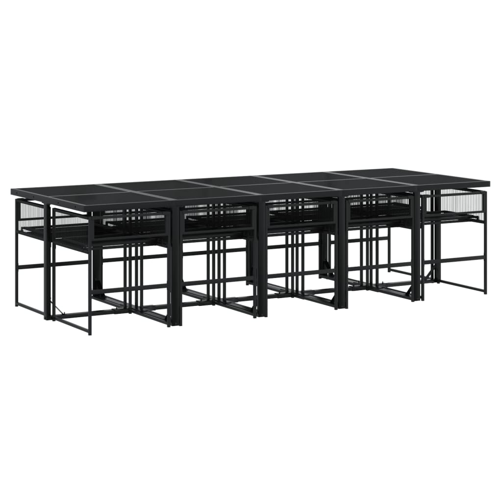 11-delige Tuinset poly rattan zwart is nu te koop bij PeponiXL, paradijselijk wonen!