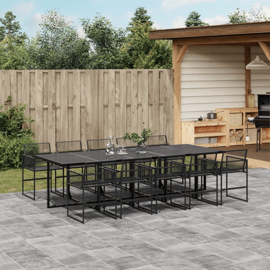 11-delige Tuinset poly rattan zwart is nu te koop bij PeponiXL, paradijselijk wonen!