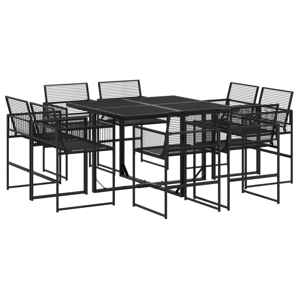 9-delige Tuinset poly rattan zwart is nu te koop bij PeponiXL, paradijselijk wonen!