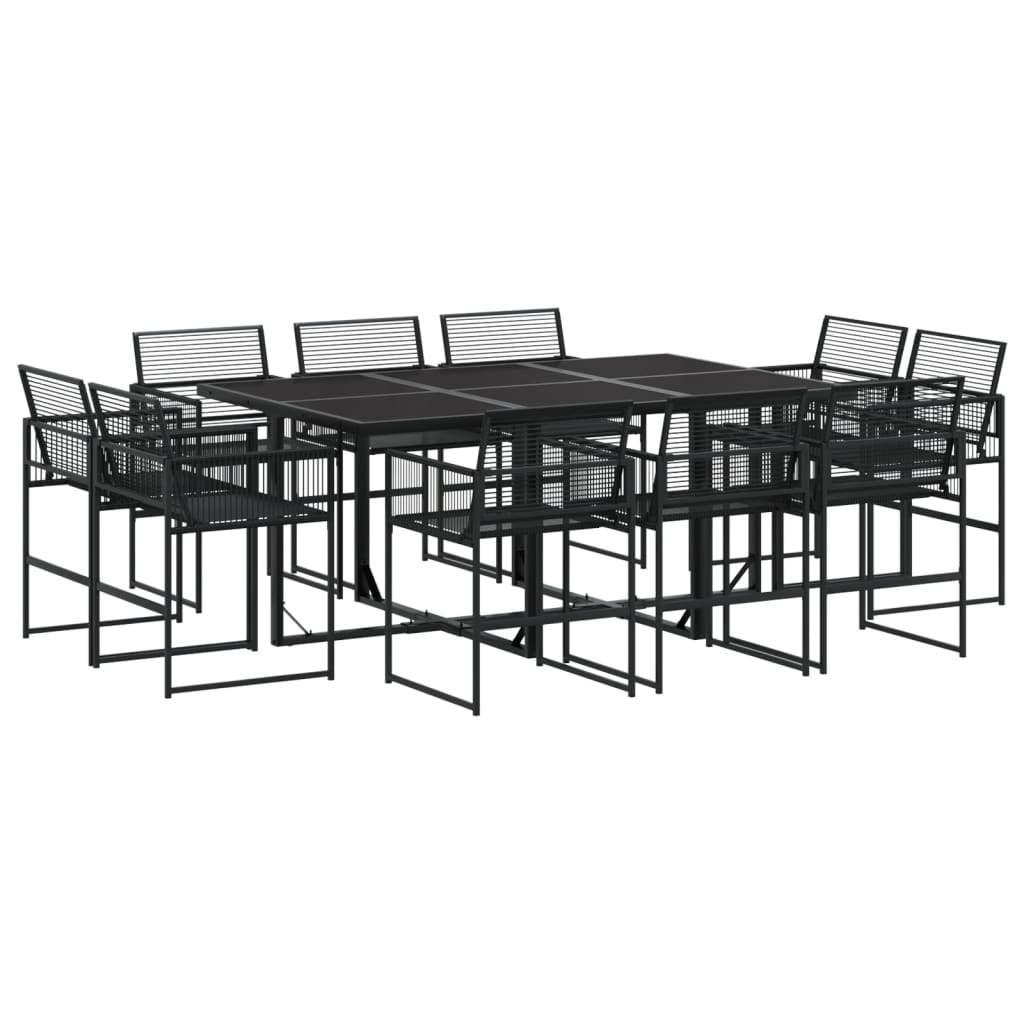 11-delige Tuinset poly rattan zwart is nu te koop bij PeponiXL, paradijselijk wonen!