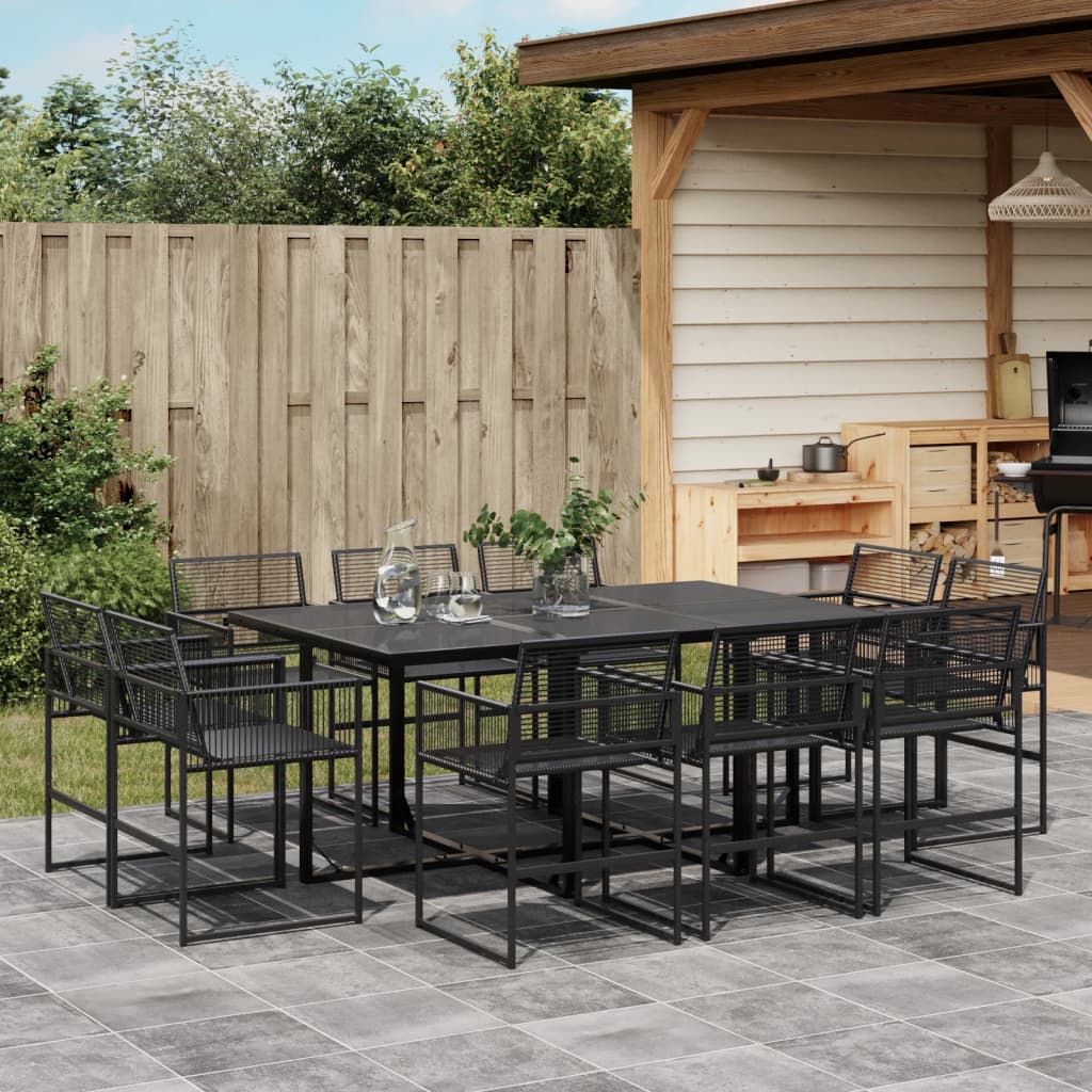 11-delige Tuinset poly rattan zwart is nu te koop bij PeponiXL, paradijselijk wonen!
