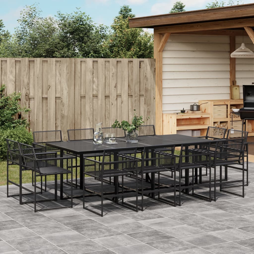 13-delige Tuinset poly rattan zwart is nu te koop bij PeponiXL, paradijselijk wonen!
