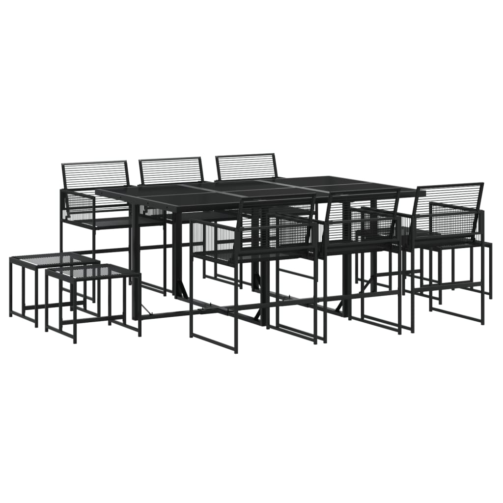 11-delige Tuinset poly rattan zwart is nu te koop bij PeponiXL, paradijselijk wonen!