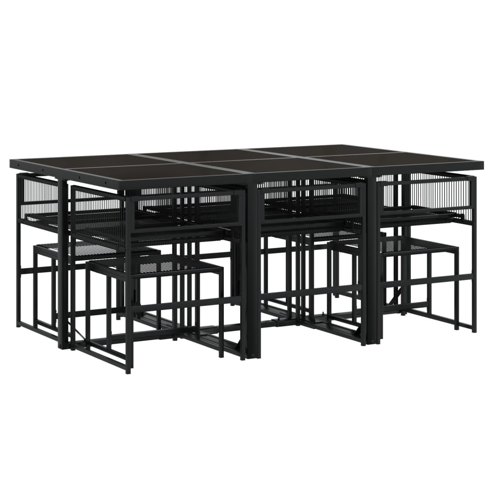 11-delige Tuinset poly rattan zwart is nu te koop bij PeponiXL, paradijselijk wonen!