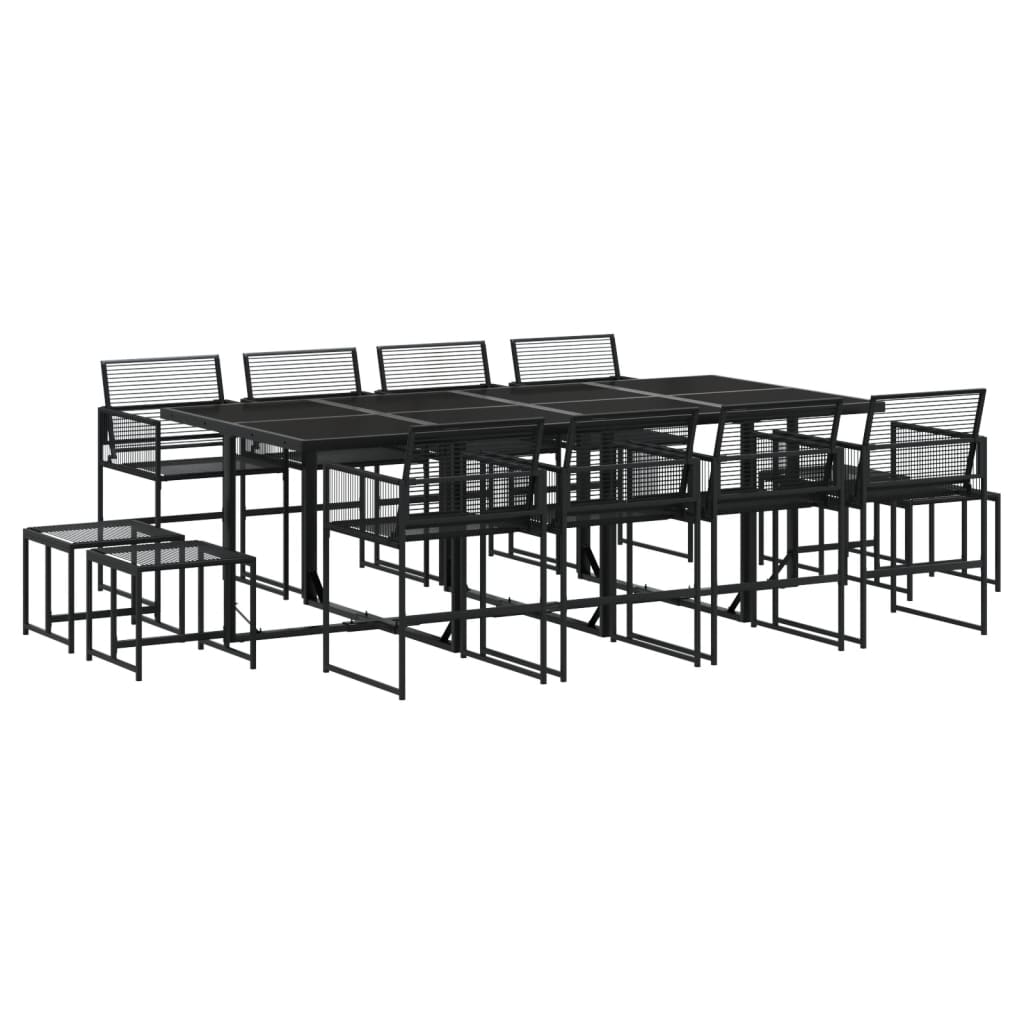 13-delige Tuinset poly rattan zwart is nu te koop bij PeponiXL, paradijselijk wonen!
