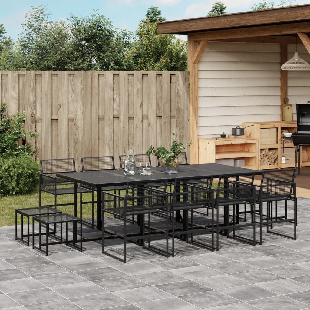 13-delige Tuinset poly rattan zwart is nu te koop bij PeponiXL, paradijselijk wonen!