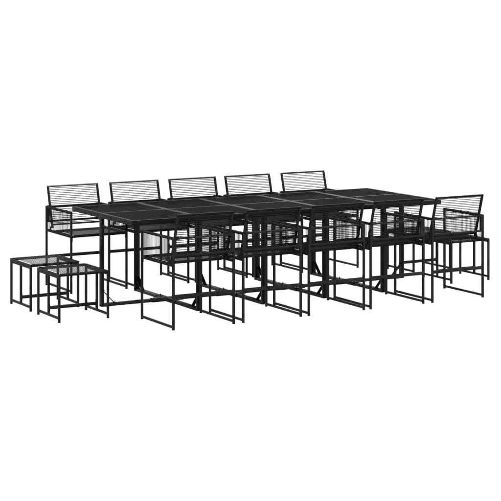 15-delige Tuinset poly rattan zwart is nu te koop bij PeponiXL, paradijselijk wonen!