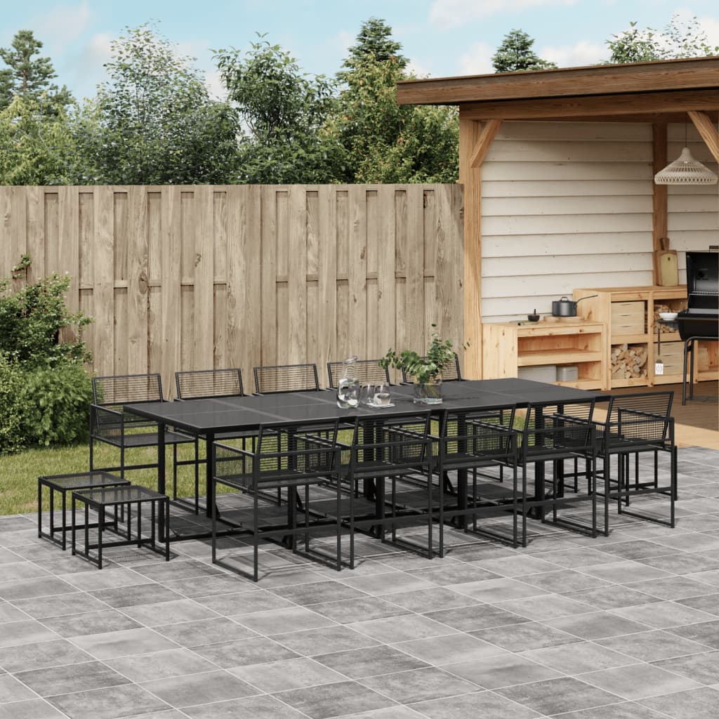 15-delige Tuinset poly rattan zwart is nu te koop bij PeponiXL, paradijselijk wonen!