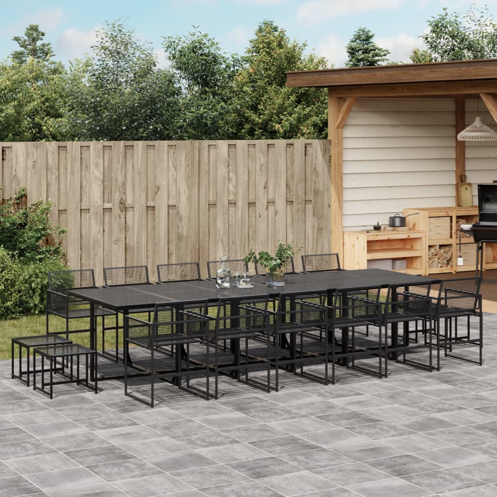17-delige Tuinset poly rattan zwart is nu te koop bij PeponiXL, paradijselijk wonen!