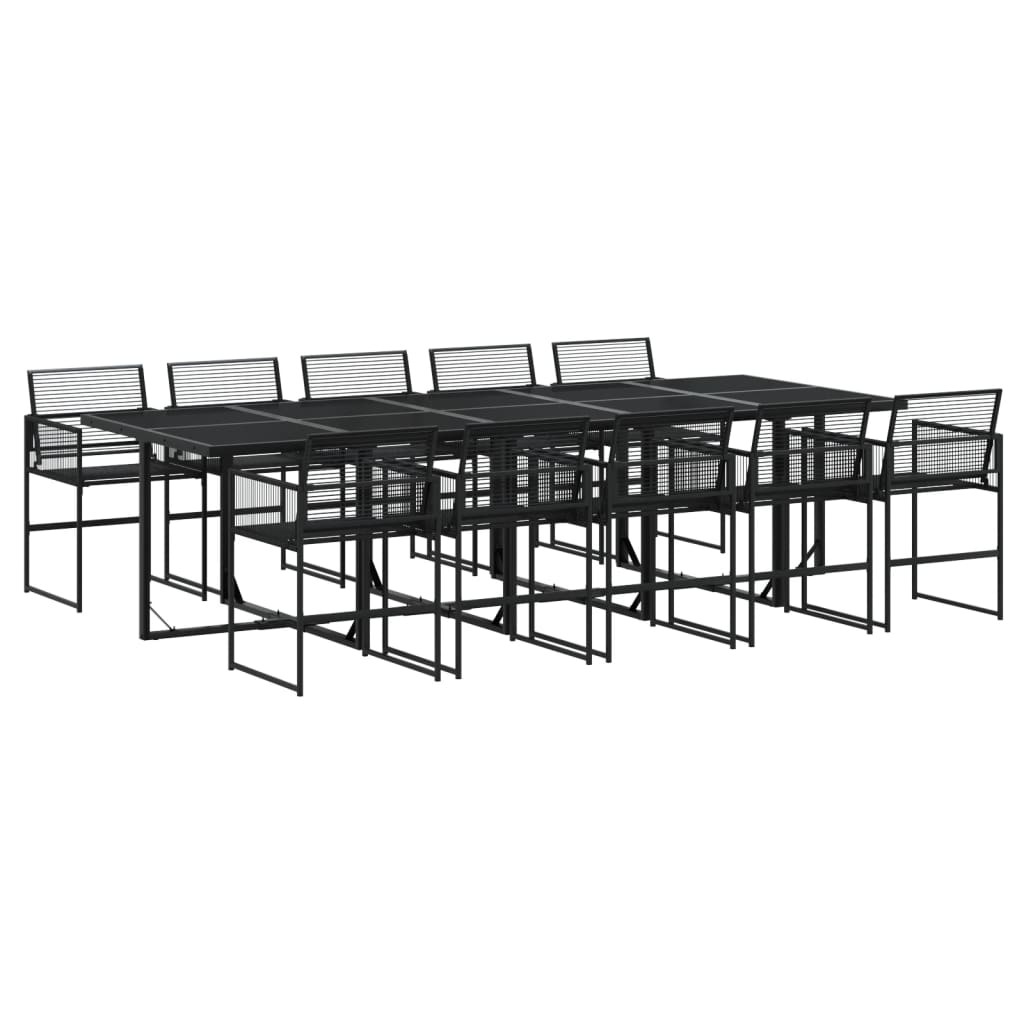 11-delige Tuinset poly rattan zwart is nu te koop bij PeponiXL, paradijselijk wonen!