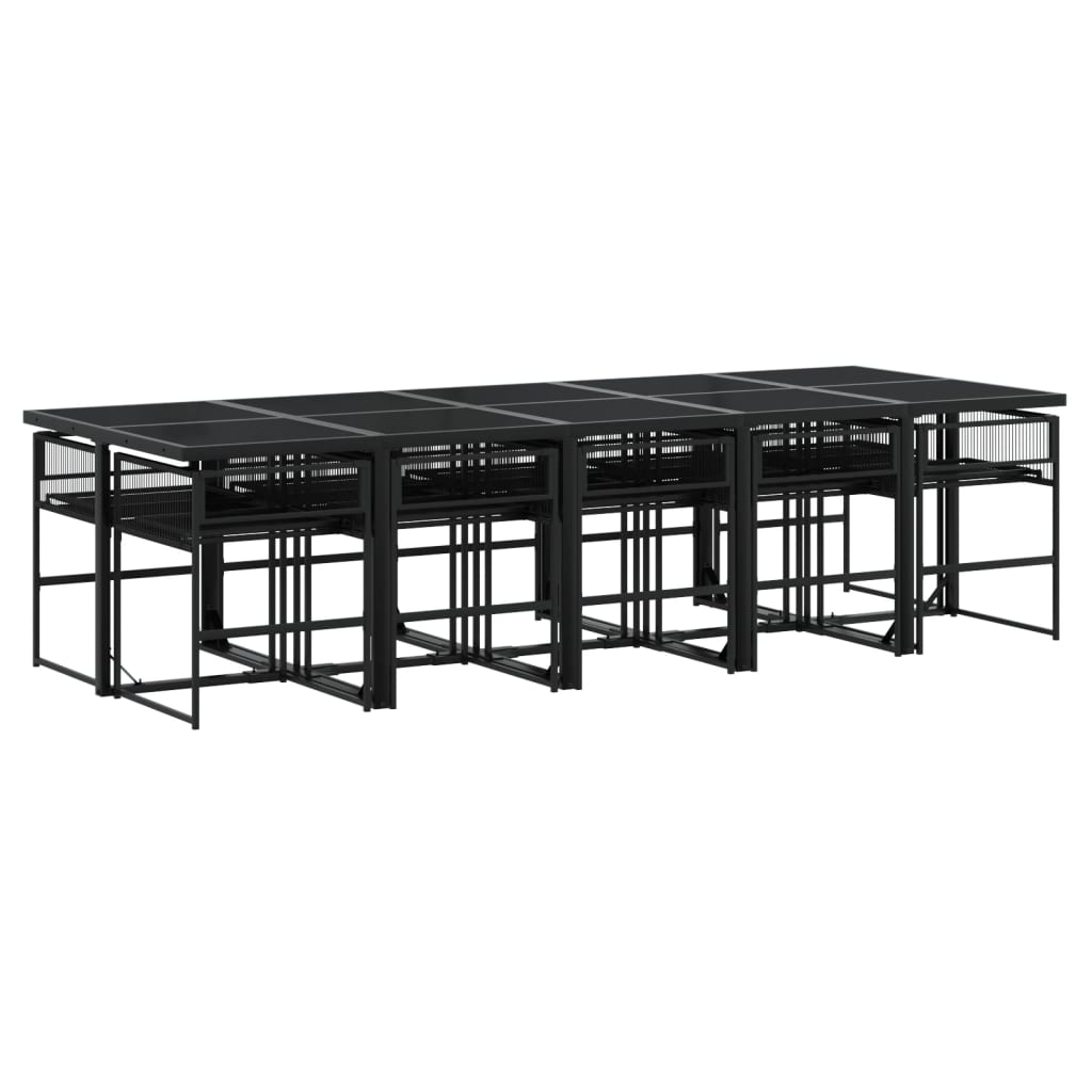 11-delige Tuinset poly rattan zwart is nu te koop bij PeponiXL, paradijselijk wonen!