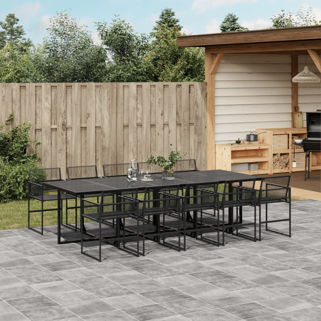 11-delige Tuinset poly rattan zwart is nu te koop bij PeponiXL, paradijselijk wonen!