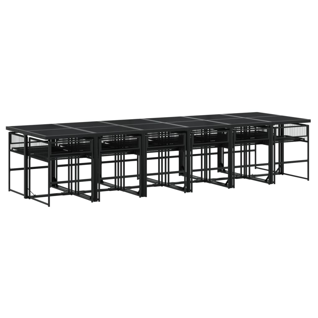13-delige Tuinset poly rattan zwart is nu te koop bij PeponiXL, paradijselijk wonen!