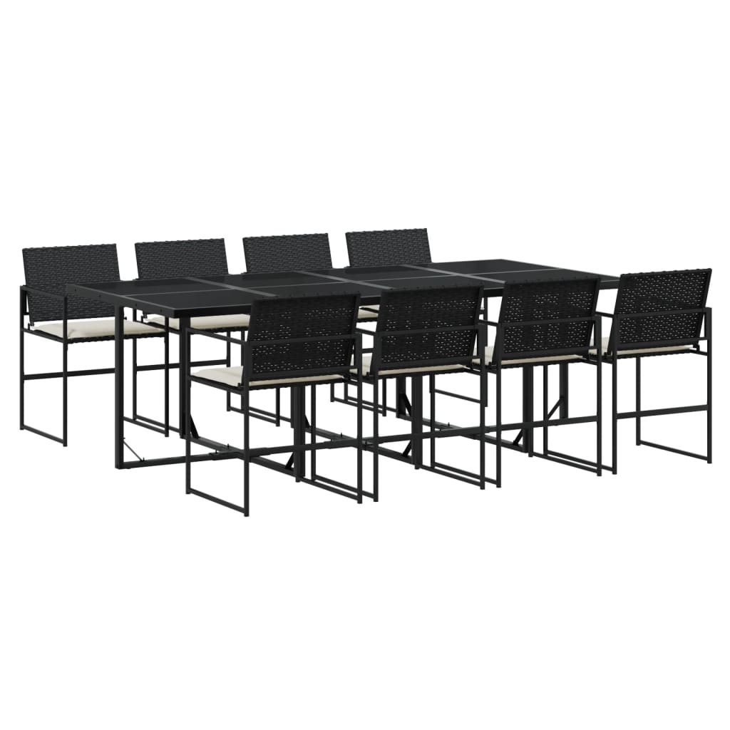 9-delige Tuinset poly rattan zwart is nu te koop bij PeponiXL, paradijselijk wonen!