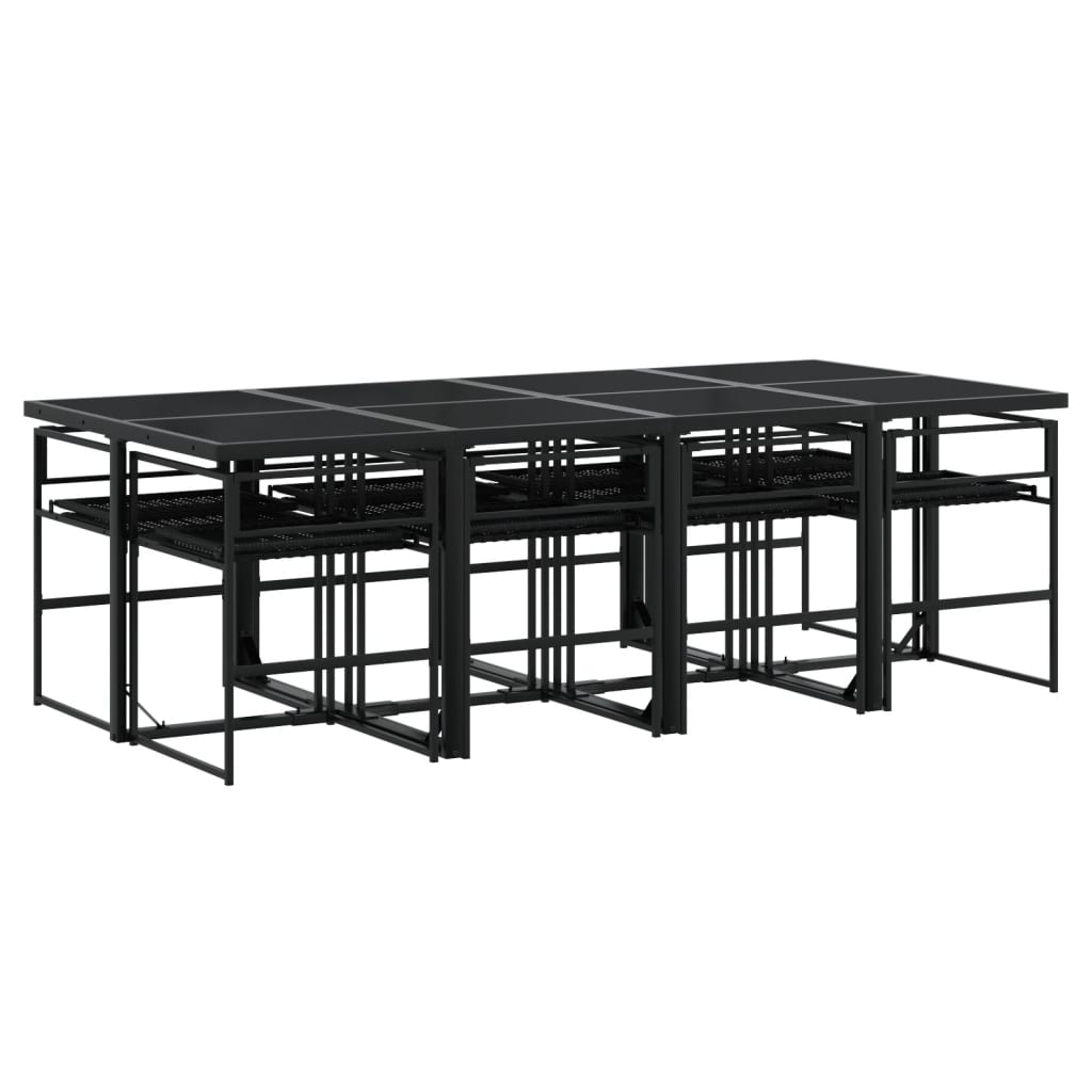 9-delige Tuinset poly rattan zwart is nu te koop bij PeponiXL, paradijselijk wonen!