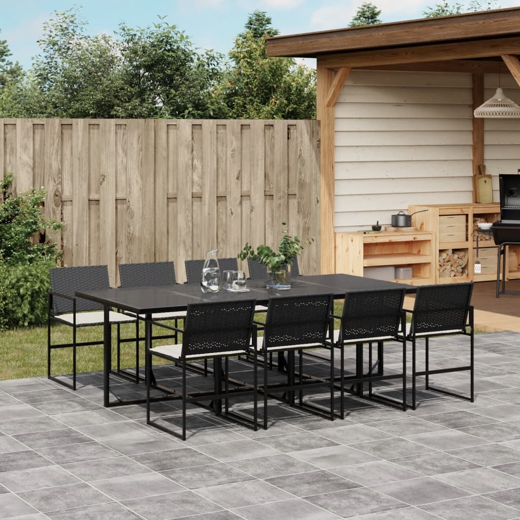 9-delige Tuinset poly rattan zwart is nu te koop bij PeponiXL, paradijselijk wonen!