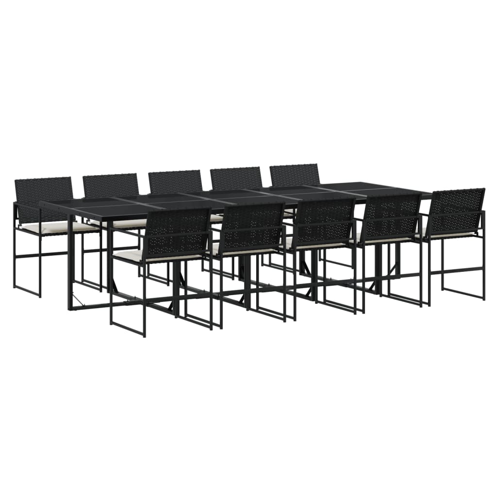 11-delige Tuinset met kussens poly rattan zwart is nu te koop bij PeponiXL, paradijselijk wonen!