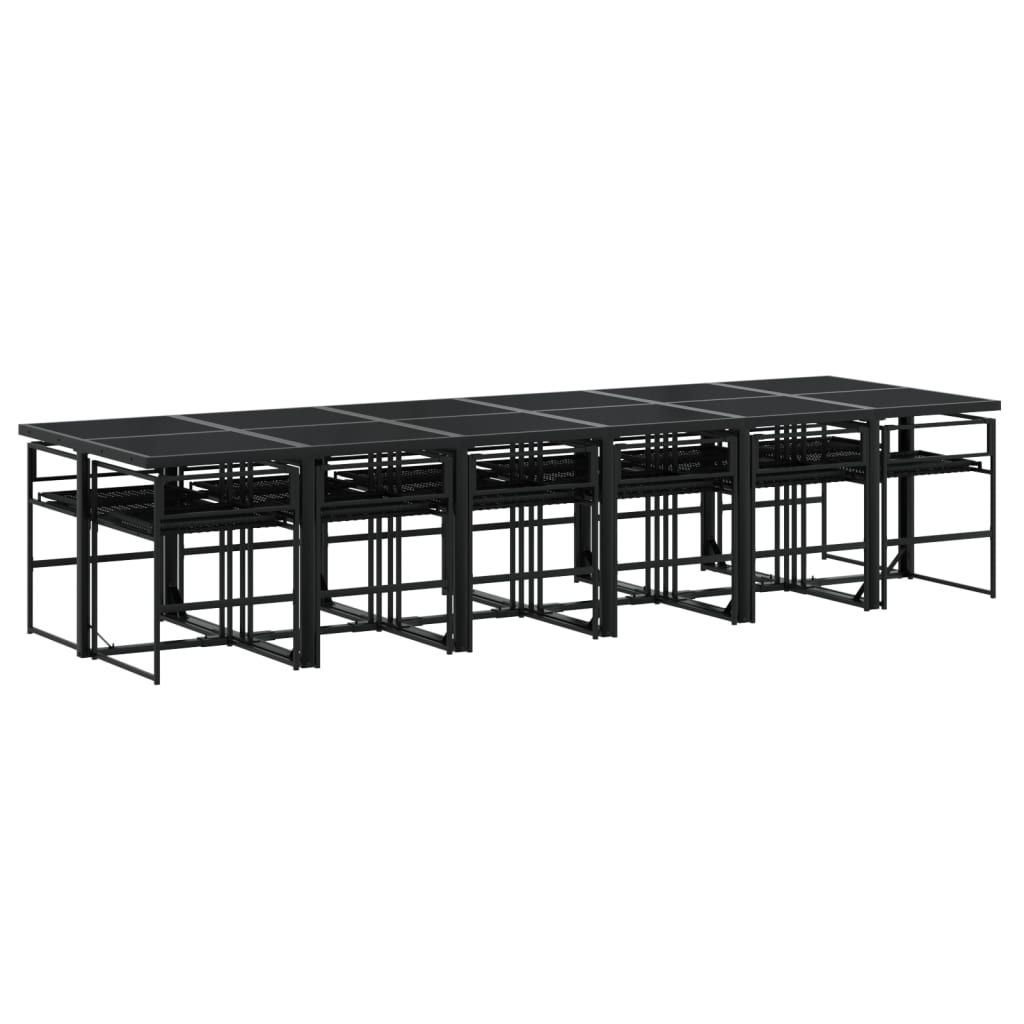 13-delige Tuinset met kussens poly rattan zwart is nu te koop bij PeponiXL, paradijselijk wonen!
