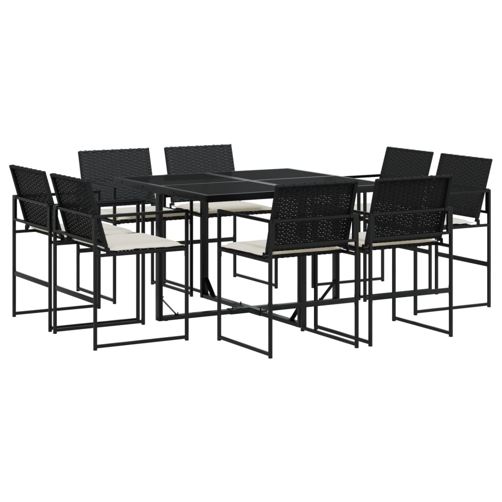 9-delige Tuinset poly rattan zwart is nu te koop bij PeponiXL, paradijselijk wonen!