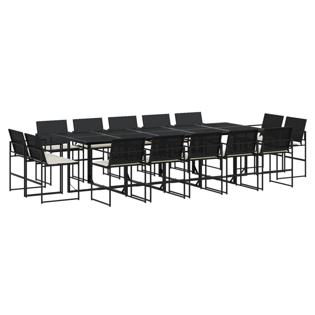 15-delige Tuinset met kussens poly rattan zwart is nu te koop bij PeponiXL, paradijselijk wonen!