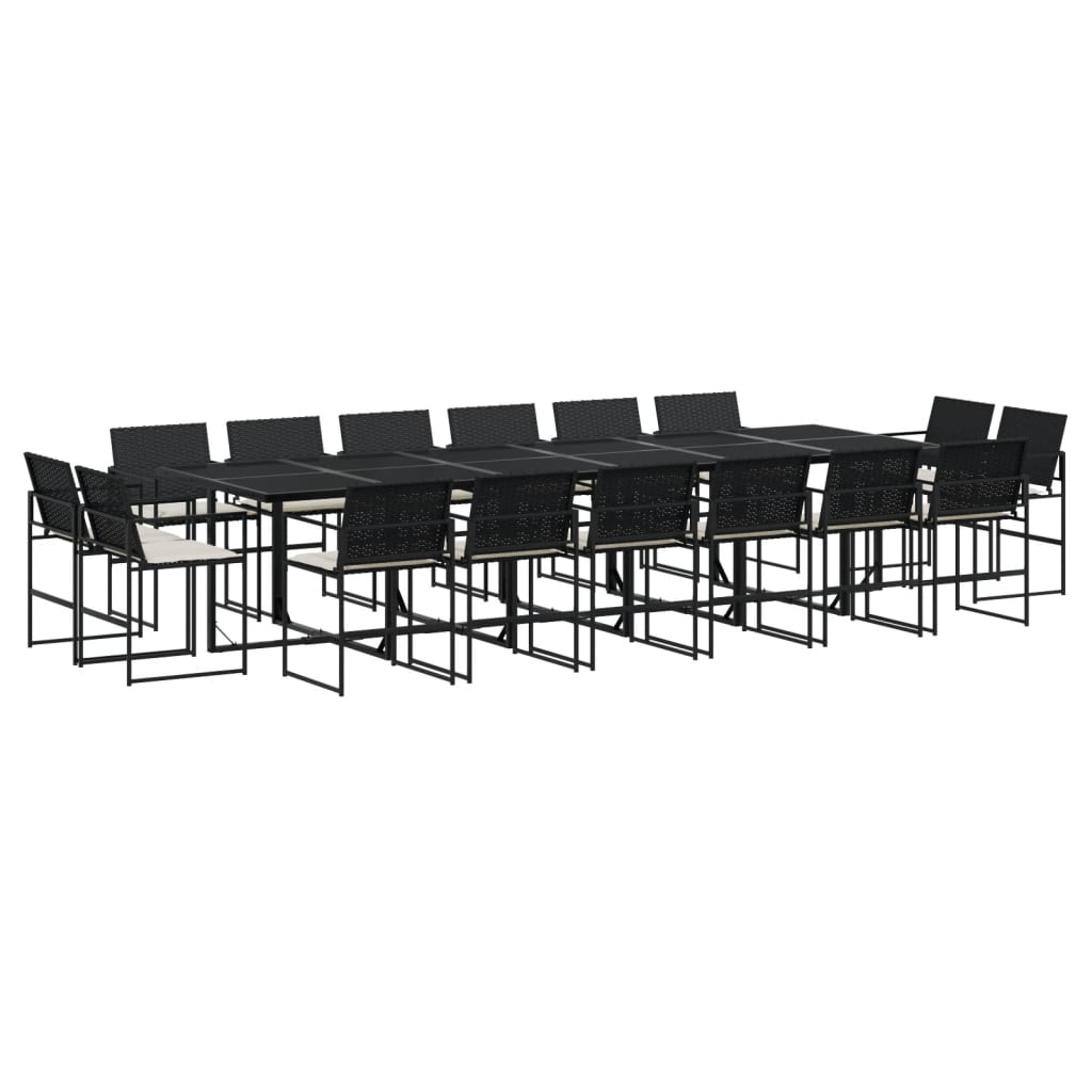 17-delige Tuinset met kussens poly rattan zwart is nu te koop bij PeponiXL, paradijselijk wonen!
