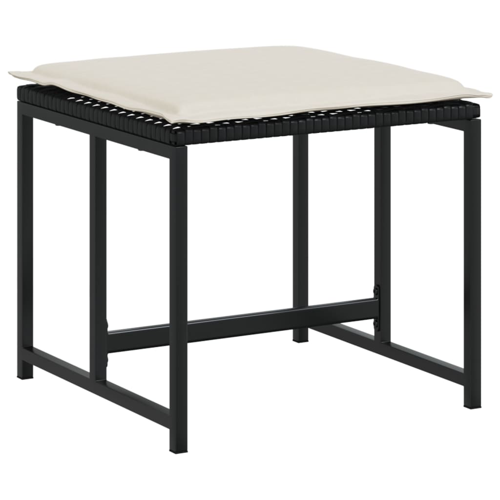 11-delige Tuinset met kussens poly rattan zwart is nu te koop bij PeponiXL, paradijselijk wonen!