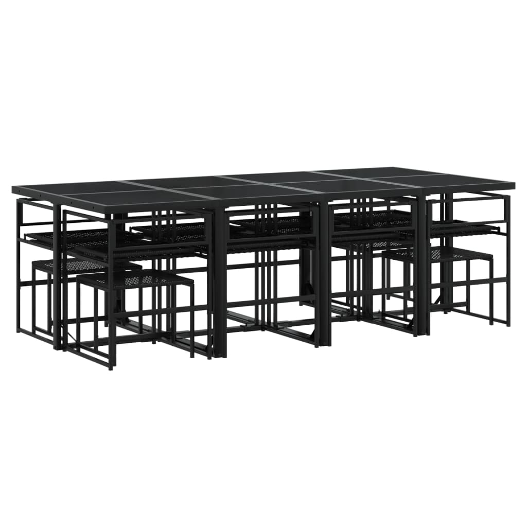 13-delige Tuinset met kussens poly rattan zwart is nu te koop bij PeponiXL, paradijselijk wonen!