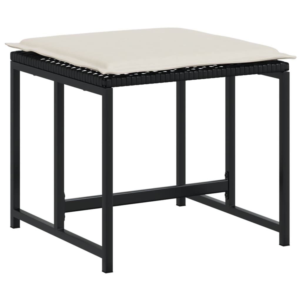 15-delige Tuinset met kussens poly rattan zwart is nu te koop bij PeponiXL, paradijselijk wonen!