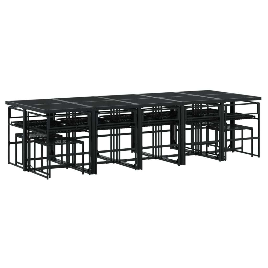 15-delige Tuinset met kussens poly rattan zwart is nu te koop bij PeponiXL, paradijselijk wonen!