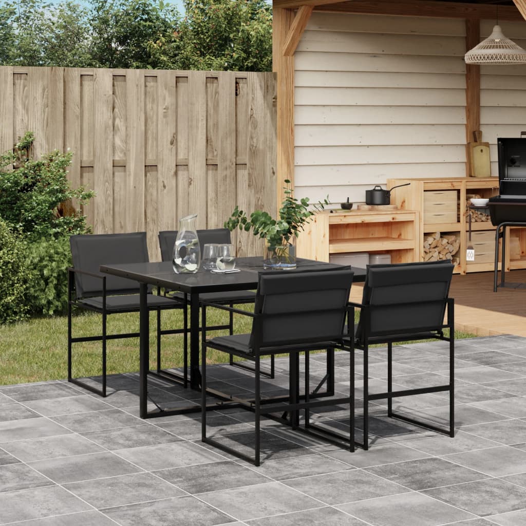 5-delige Tuinset met kussens textileen zwart is nu te koop bij PeponiXL, paradijselijk wonen!