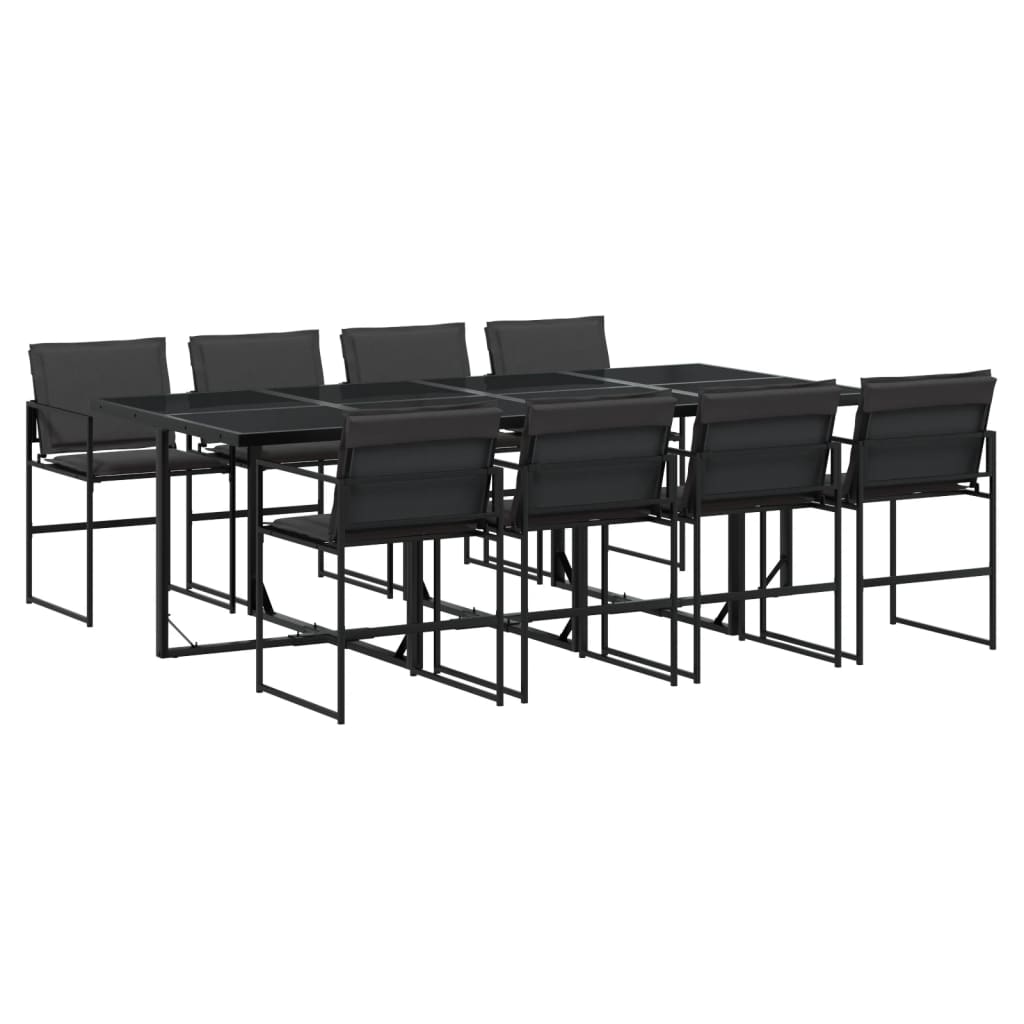 9-delige Tuinset met kussens textileen zwart is nu te koop bij PeponiXL, paradijselijk wonen!