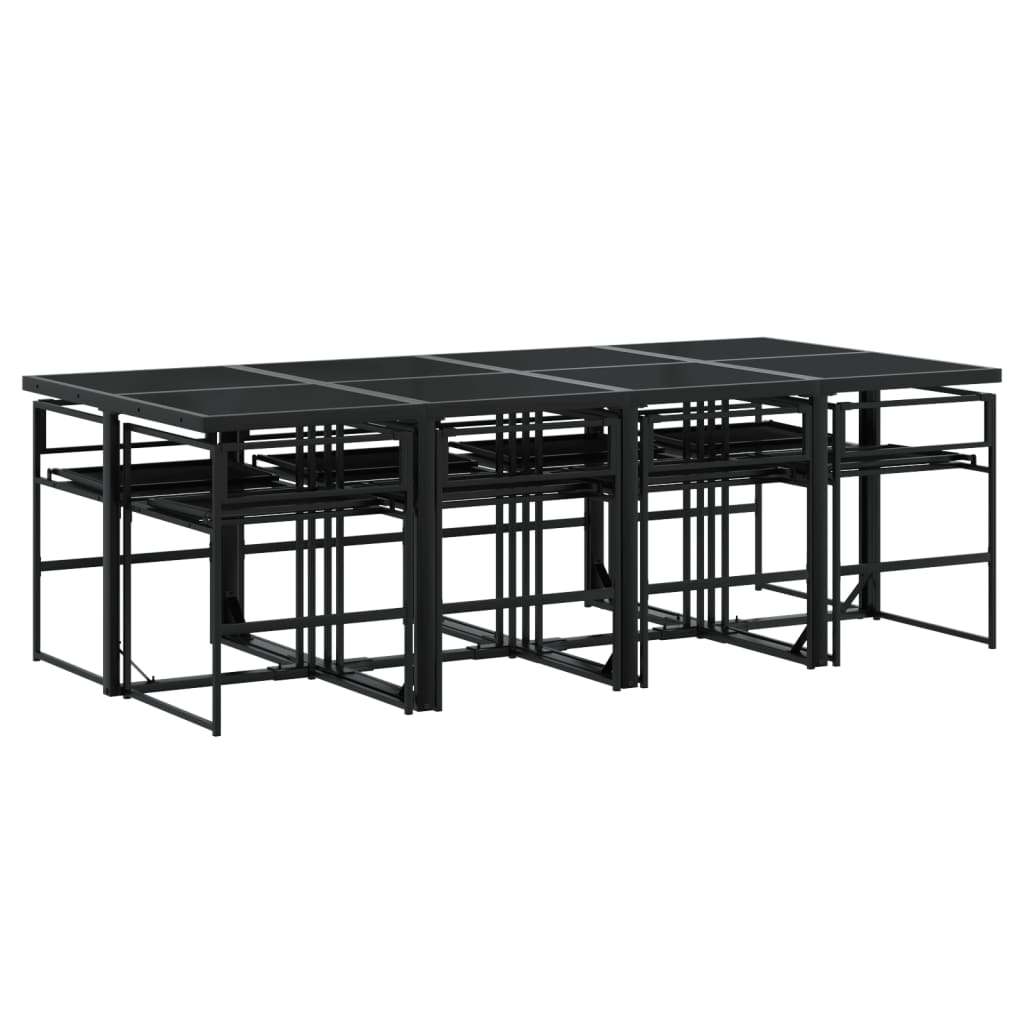 9-delige Tuinset met kussens textileen zwart is nu te koop bij PeponiXL, paradijselijk wonen!