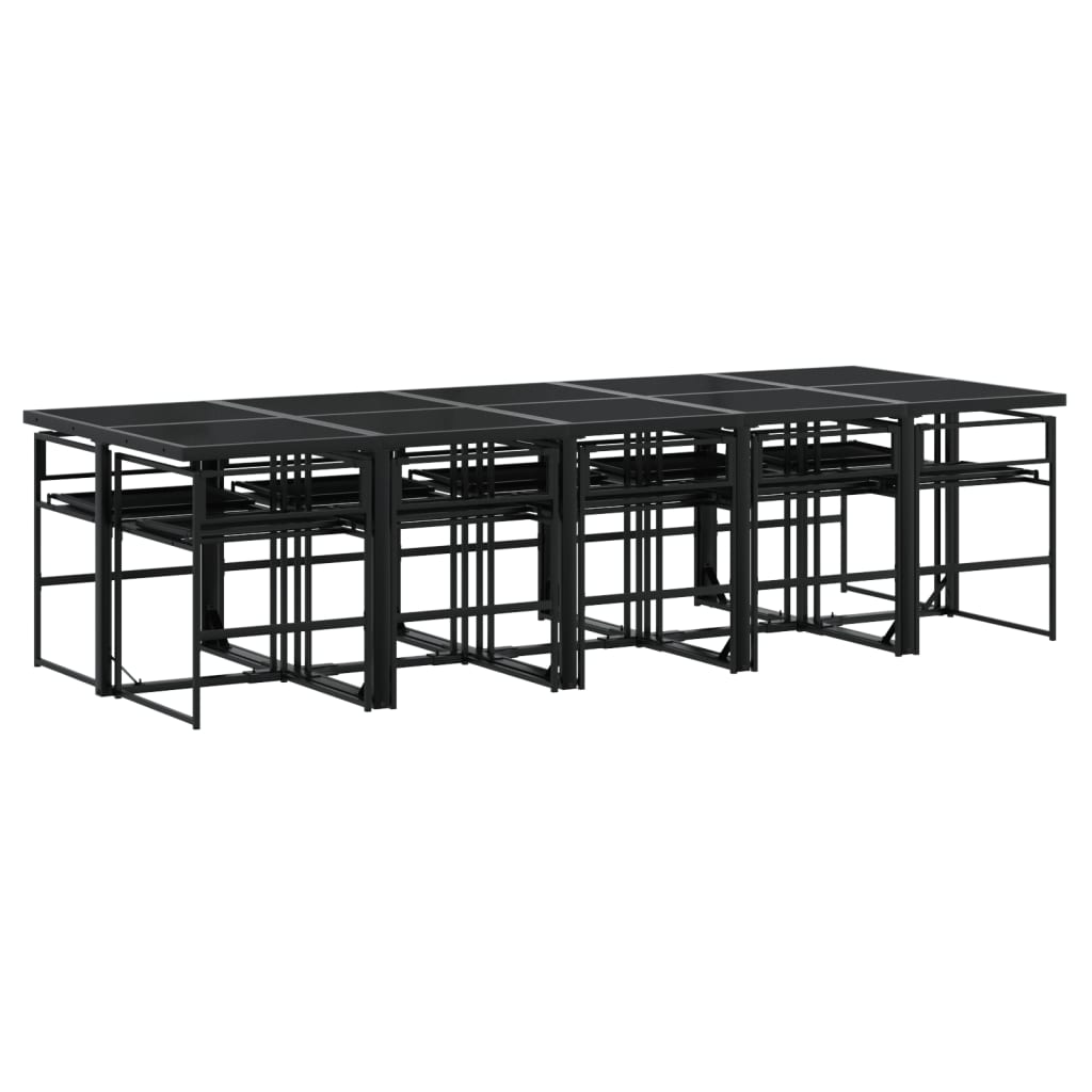 11-delige Tuinset met kussens textileen zwart is nu te koop bij PeponiXL, paradijselijk wonen!
