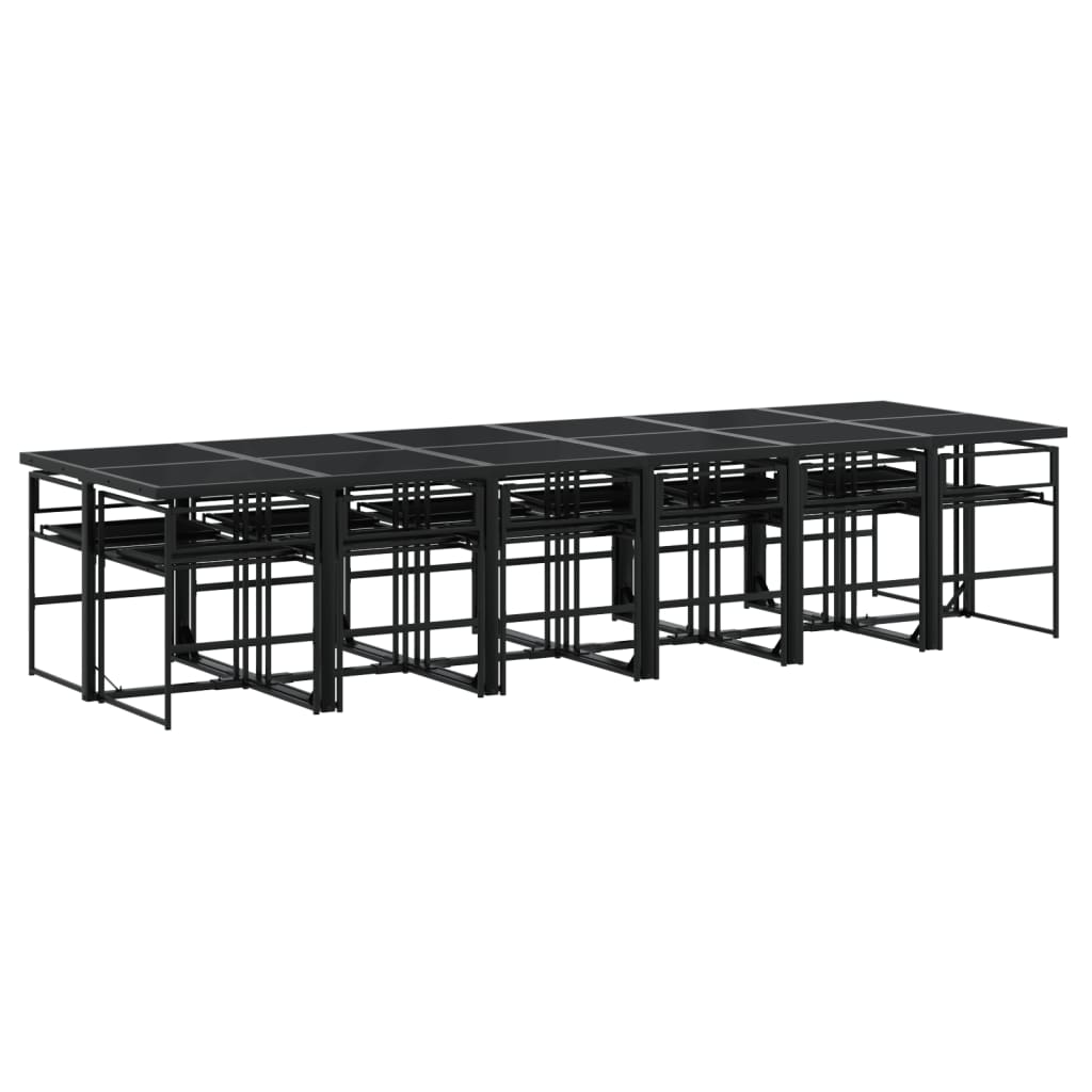 13-delige Tuinset met kussens textileen zwart is nu te koop bij PeponiXL, paradijselijk wonen!